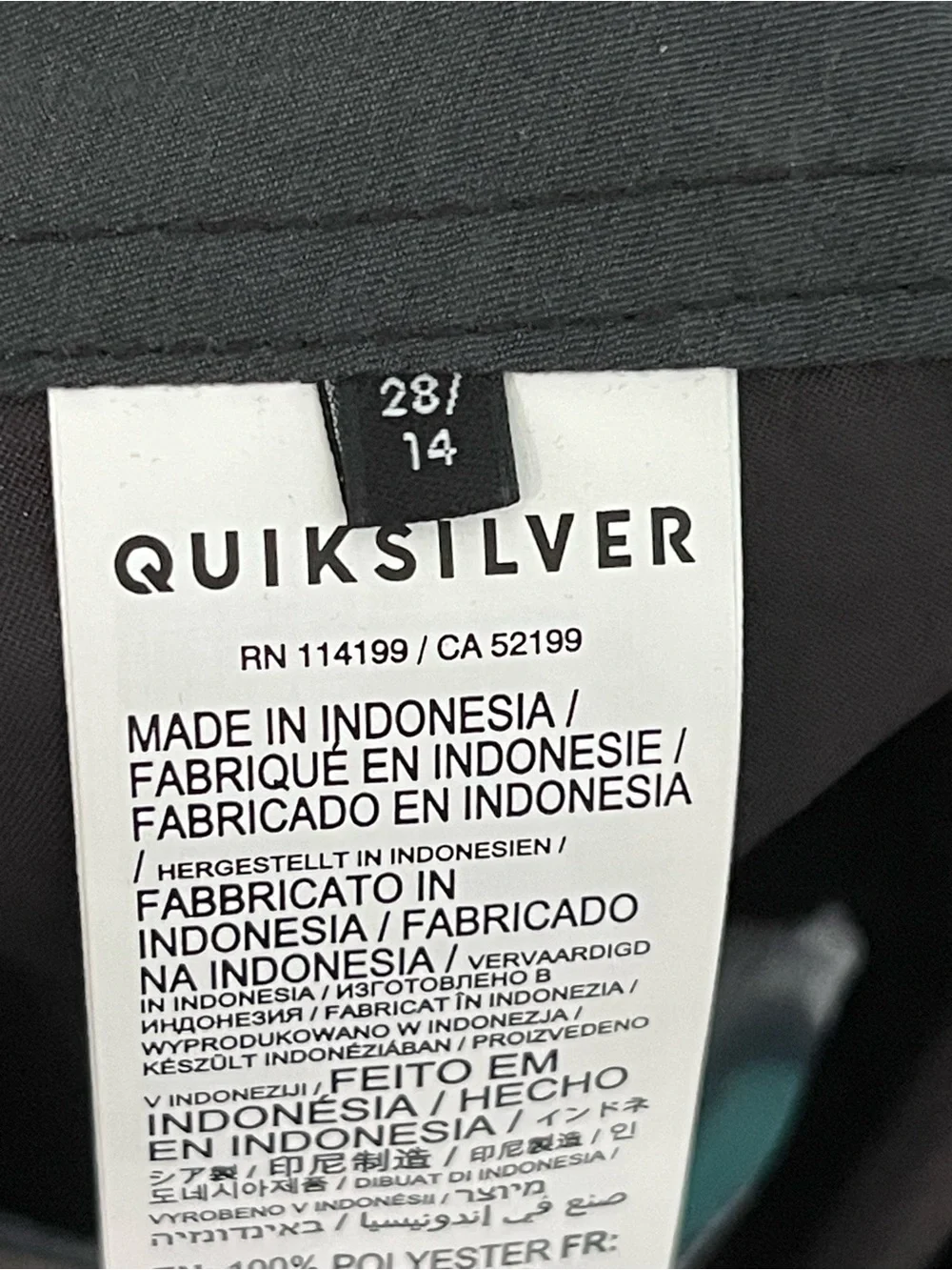 Quicksilver Boys Board Shorts Size 28